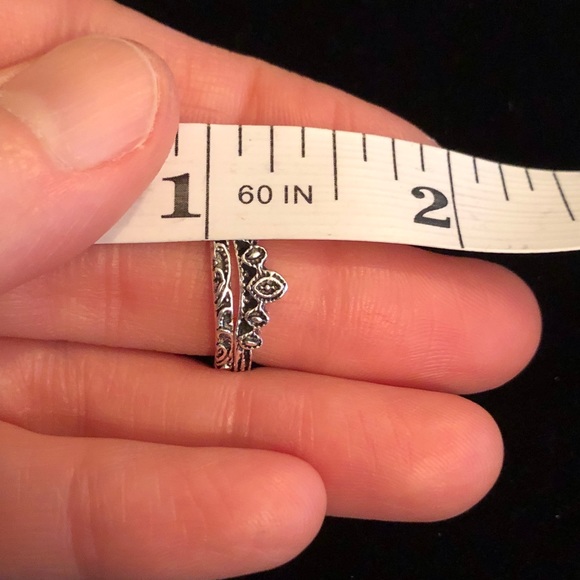 Elegant Silver Stacking Rings - Picture 7 of 9